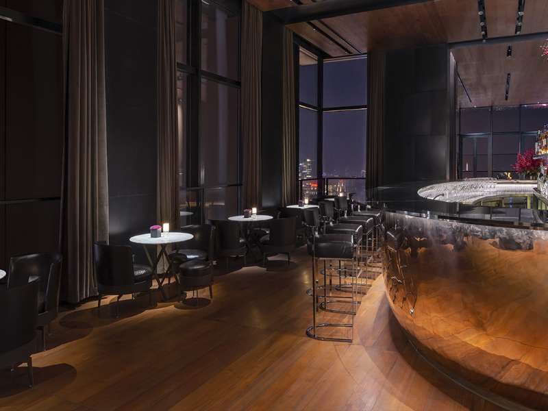 Il Bar by night at The Bvlgari Hotel Shanghai