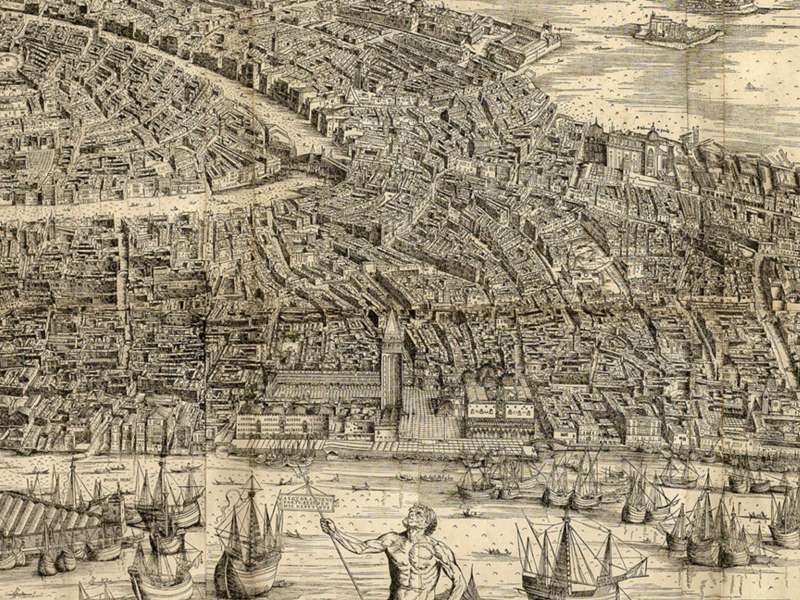 Jacopo de' Barbari, Venetie MD, 1500, Pianta prospettica della citt&agrave; di Venezia