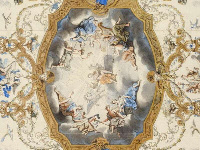 Ren&eacute; Chauveau, Progetto per il soffitto della sala grande della Casa Tessin | Courtesy Ceclia Heisser / Nationalmuseum 2012