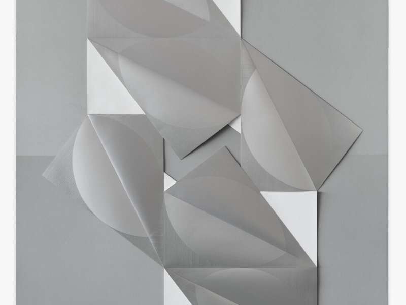 Liao Fei, Partially Obscured Circles 10, 2015, Paint marker on matte silver cardstock, 229.7 &times; 163.3 cm | Courtesy the artist and Vanguard Gallery | &copy; Liao Fei
