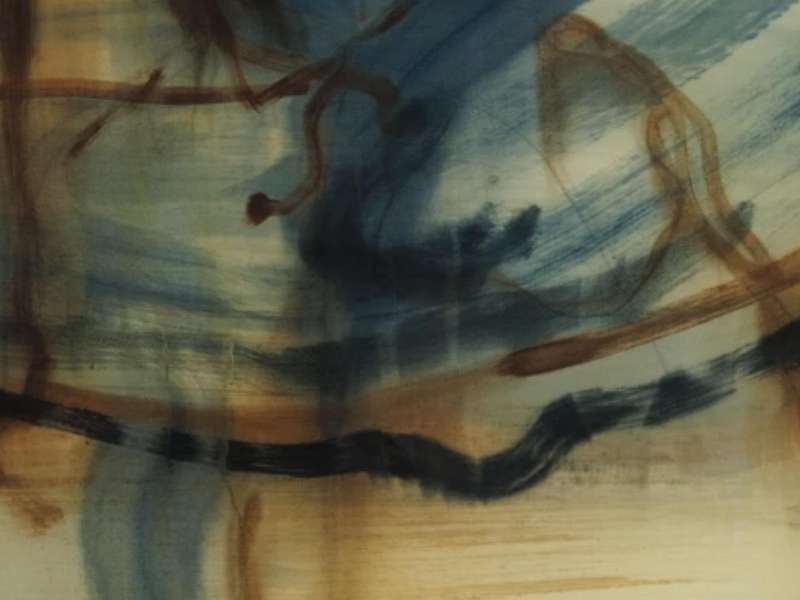 Malik Thomas Jalil Kydd, They Invaded at Night, Detail, 2024, Oil on silk | Courtesy &copy; the Artist