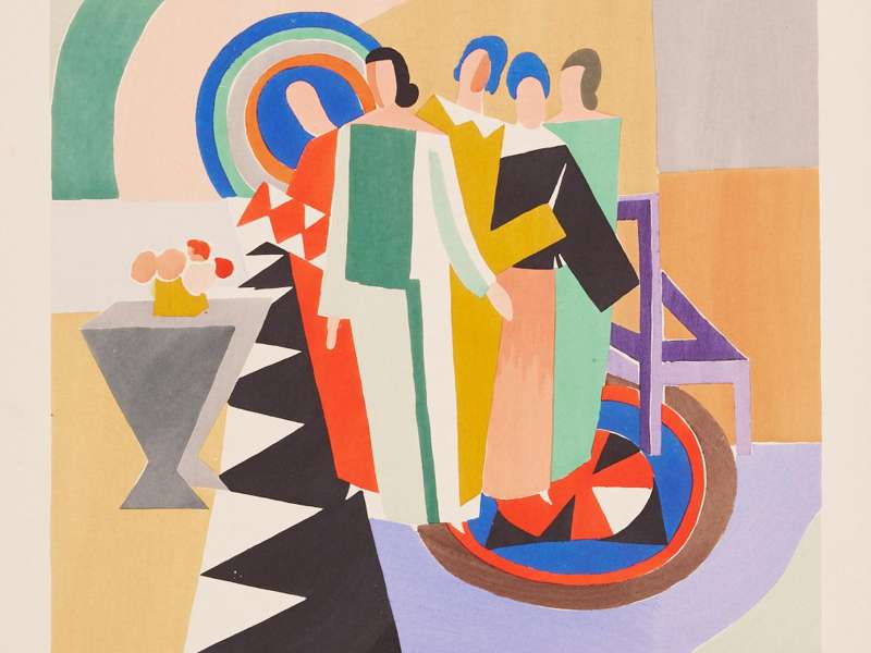 Illustration from Sonia Delaunay : ses peintures, ses objets, ses tissus simultan&eacute;s, ses modes, 1925 | Courtesy &copy; The Kyoto Costume Institute Digital Collection