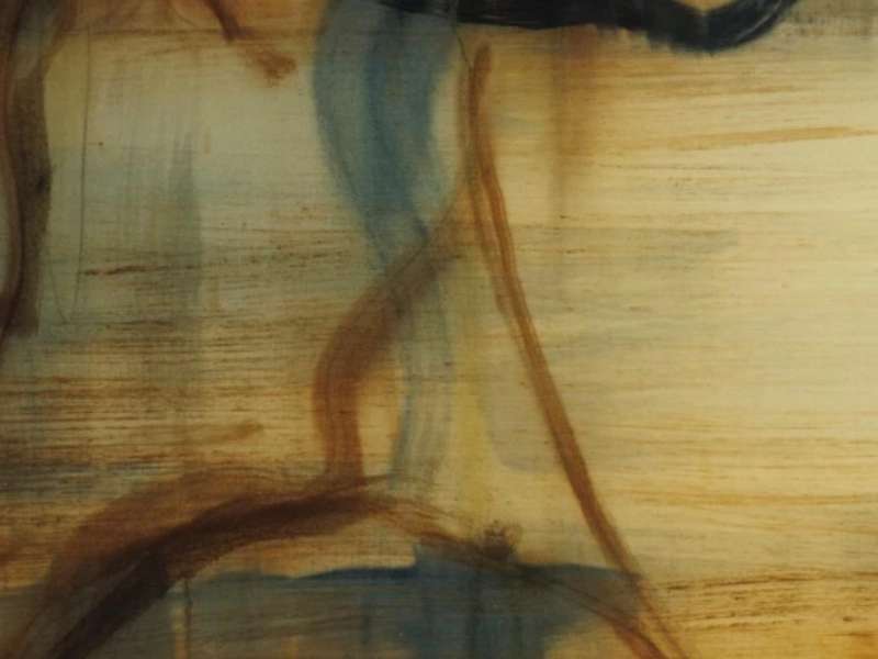 Malik Thomas Jalil Kydd, They Invaded at Night, Detail, 2025, Oil and charcoal on silk | Courtesy &copy; Malik Thomas Jalil Kydd
