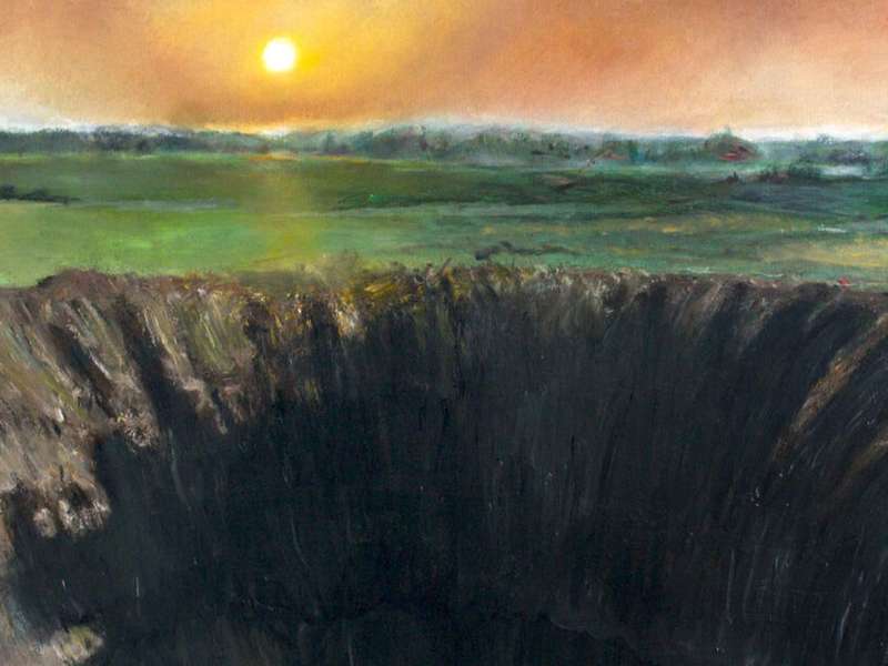 Pietro Geranzani, Anteguerra - wo alles zu ende ist, 2024-2025, Oil on canvas, 170 &times; 170 cm | Courtesy Pietro Geranzani