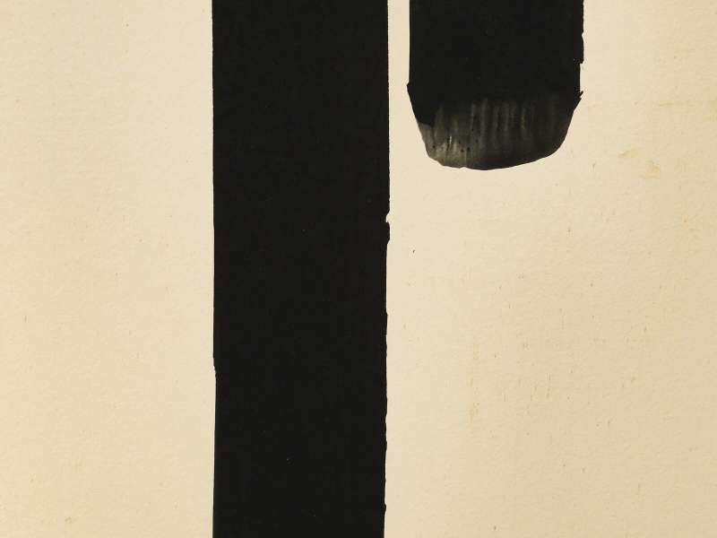 Pierre Soulages, 1977, Gouache on paper mounted on board, 76 &times; 56 cm, C.S. Collection | &copy; Adagp, Paris, 2025 | Photo: &copy; Vincent Cunill&egrave;re