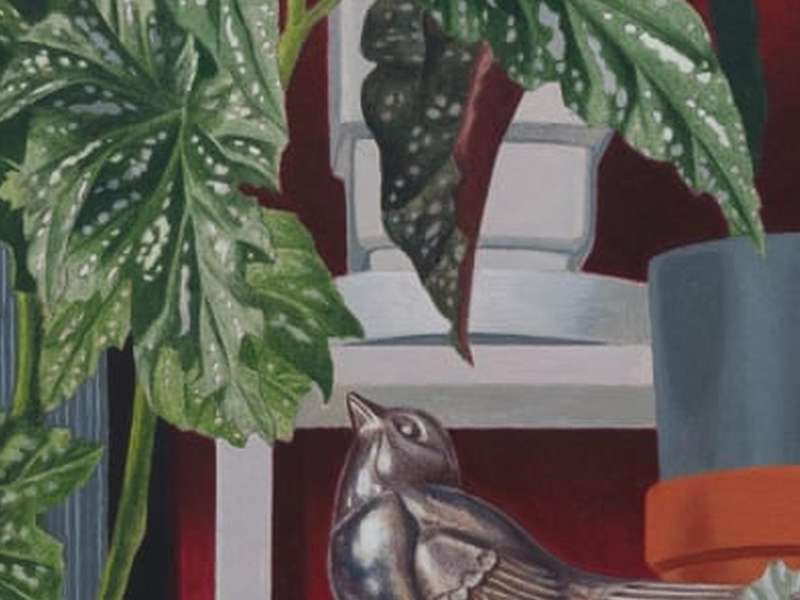 Gao Yuan, Plants in Yun's Room, 2023, Acrylic on paper, 24 &times; 42 cm / 27 &times; 44.5 cm | Courtesy Capsule Shanghai