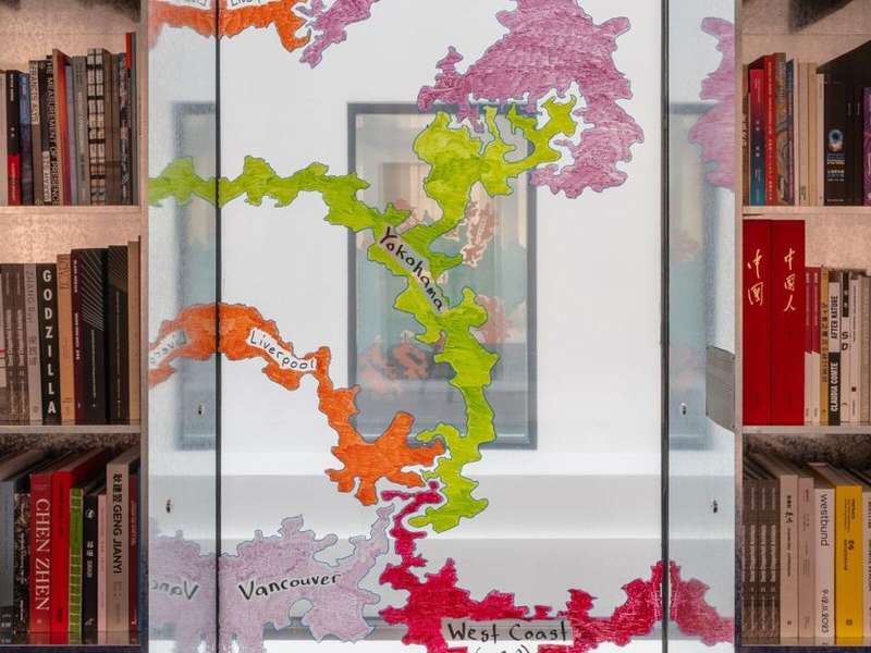 Ash Monix, Proximate, 2025, Markers on window panels, overall dimensions variable, Commisioned by the Rockbund Art Museum, Shanghai | &copy; Ash Moniz | Photo: Yan Tao