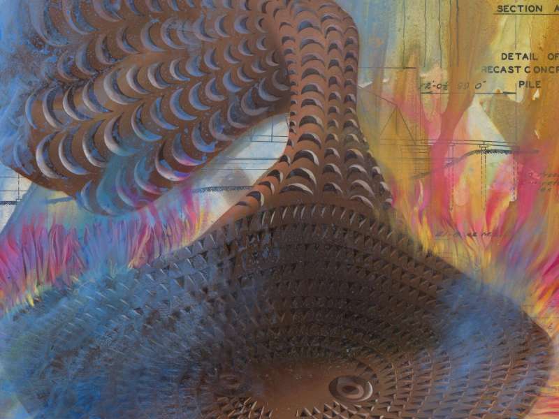 Firelei Baez, Spiralism (or an understanding, sun minded), 2025, Acrylic and oil on canvas, 318.8 &times; 248.9 &times; 2.5 cm | Courtesy Hauser&Wirth | Photo: Mats Nordman