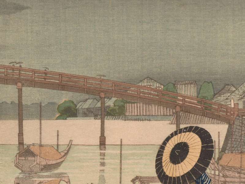 Kobayashi Kiyochika, View of Tokyo's Shin-Ohashi Bridge in Rain, 1876 | Courtesy &copy; Robert O. Muller Collection Arthur M. Sackler Gallery, Smithsonian Institution