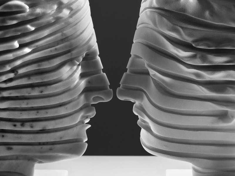 Andrea Crespi, Head of Aphrodite, 2024, Carrara marble and resin | Courtesy &copy; Andrea Crespi