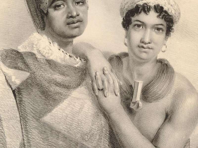 Portrait of Boki, Governer of Wahu of the Sandwich Islands, and his wife Liliha, 1824, Lithograph | Courtesy The British Museum