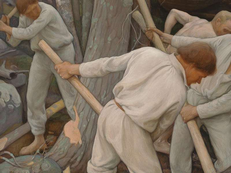 Pekka Halonen, Pioneers in Karelia, Oil on canvas, 200 &times; 237 cm, Ateneum Art Museum, Helsinki, Finlande | &copy; Finnish National Gallery | Photo: Aleks Talve