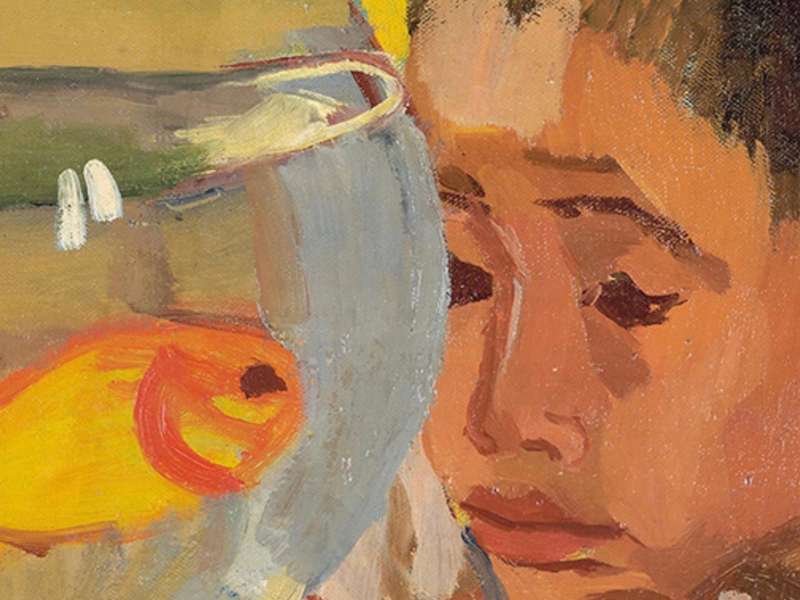 Kobayashi Tokusaburo, Child looking at a Goldfish, 1928 | Courtesy The National Museum of Modern Art, Tokyo