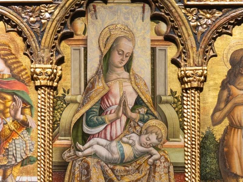 Carlo and Vittore Crivelli, Polyptych of Monte San Martino, circa 1490, Church of San Martino Vescovo, Monte San Martino, Macerata