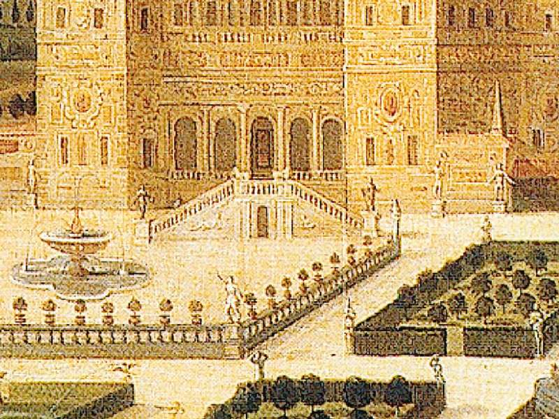 Joseph Heinz the Younger, View of the Villa Borghese, 1625, Oil on canvas, Private collection