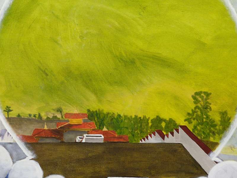 Leidy Churchman, Buddha&rsquo;s Field (Bhutan), 2025, Oil on canvas, 106.7 &times; 147.3 x 2.5 cm | &copy; Leidy Churchman
