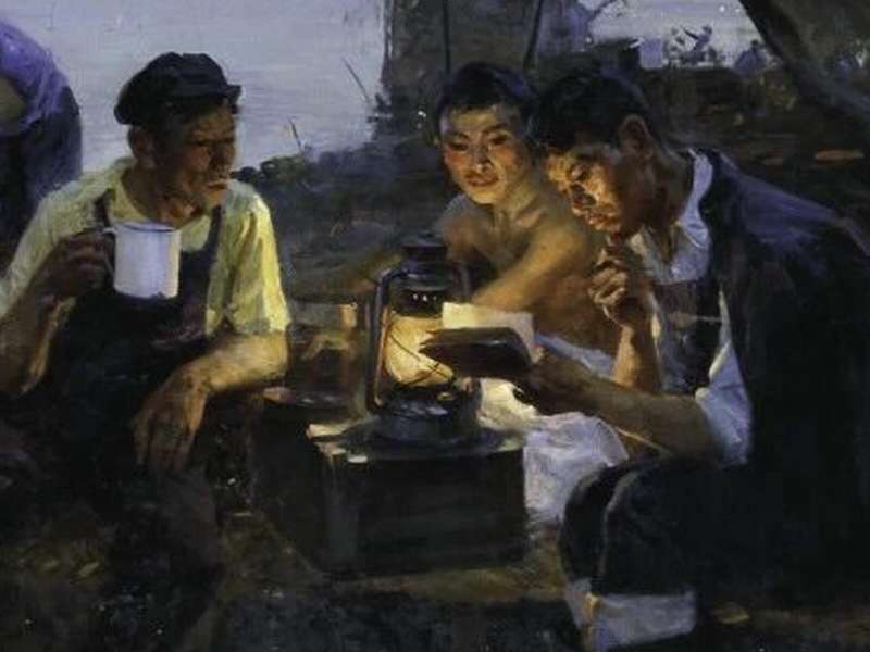 Yuan Hao, Sunrise on the Yangtze River, 1957, Oil on canvas, 154 &times; 283 cm, Collection of the CAFA Art Museum, Beijing