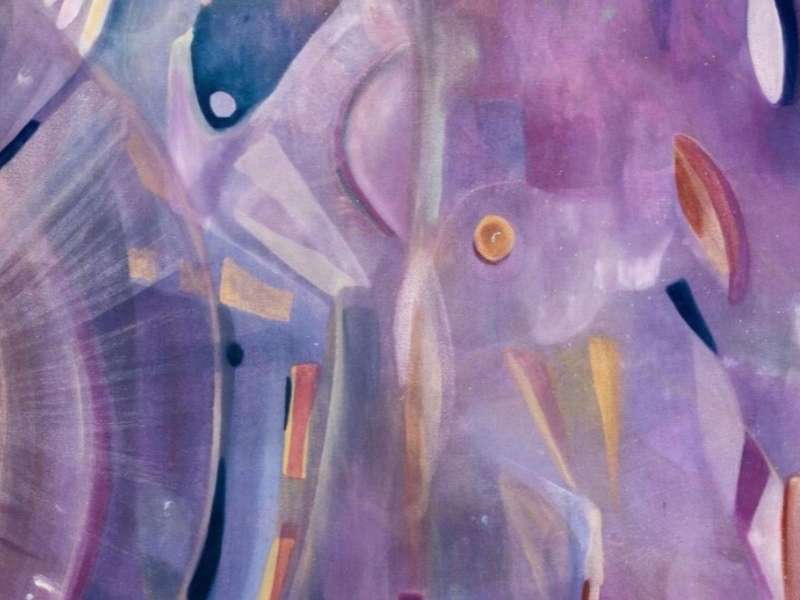 Mathilde Denize, Contours, 2026, Acrylic and watercolor on canvas, pigments, 130 &times; 162 cm | Courtesy Mathilde Denize and Perrotin | Photo: Tanguy Beurdeley