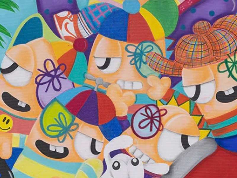 Debbi Reda, Let's go to the beach, 2022, Acrylic and oil stick on canvas, 114 &times; 130 &times; 4 cm | Courtesy Whitestone Gallery, Beijing