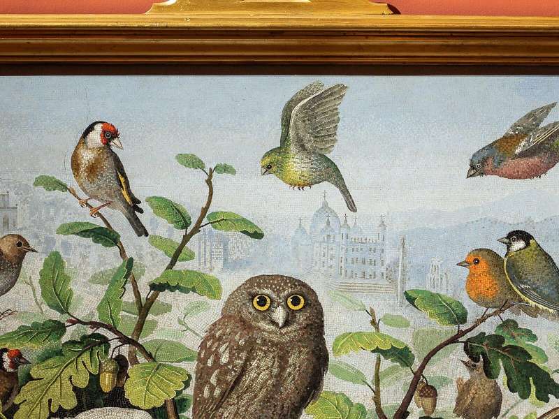 Marcello Provenzale, Owl and Other Birds, Mosaic, Gallerie degli Uffizi, Florence