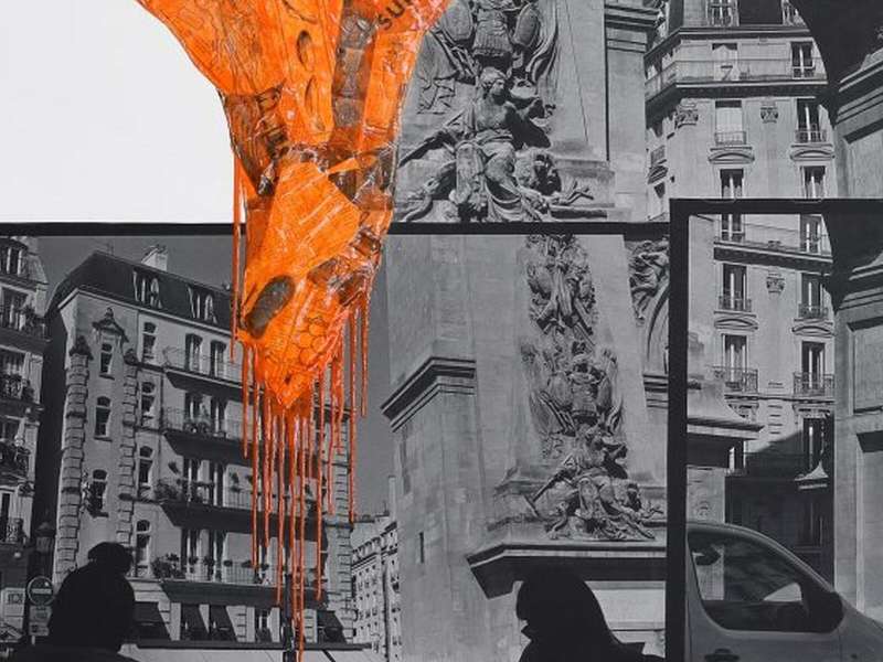 Yuki Onodera, Scatter Points - 03, 2026, Photography & photogram, mix media, acrylic paint on gelatin silver print, collage on canvas, 148 &times; 210 cm | Courtesy Yuki Onodera / Vanguard Gallery, Shanghai