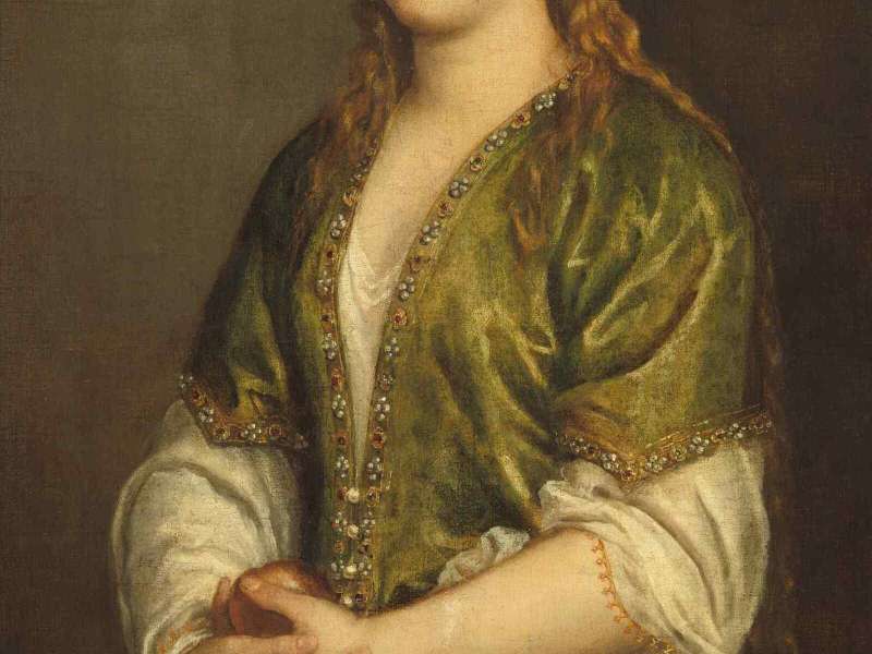 Titian Vecellio, Woman with an Apple, Circa 1550-1555