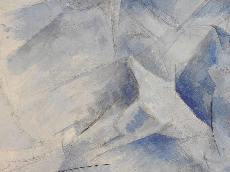 Umberto Boccioni, Horse + Rider + Houses, 1914, Drawings Cabinet, Castello Sforzesco, Milan | &copy; Comune di Milano