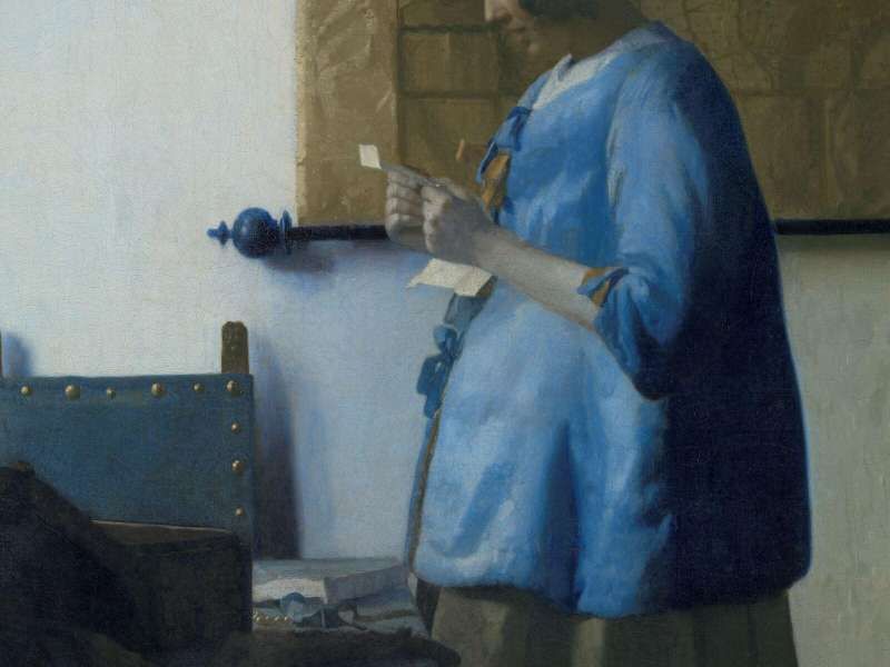 Johannes Vermeer, Woman in Blue Reading a Letter, Circa 1663, Oil on canvas, 46.5 &times; 39 &times; 6.5 cm, Inv. SK-C-25, Amsterdam, Rijksmuseum | Courtesy Rijksmuseum