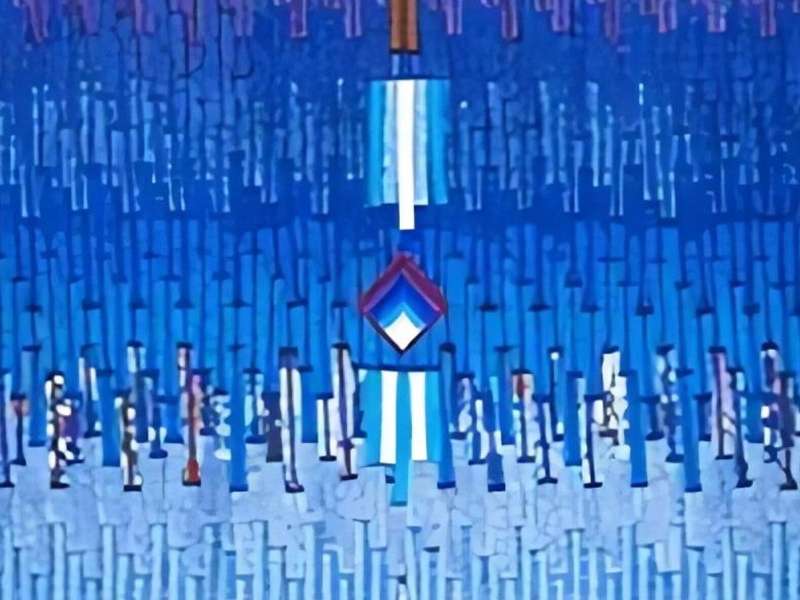 Abdoulaye Konat&eacute;, Tuareg Pattern on a Blue Background from the Sahel and the Sahara, Bamako, Mali, 2024, Textile, Louvre Abu Dhabi | Courtesy &copy;️ Abdoulaye Konat&eacute;, Department of Culture and Tourism - Abu Dhabi | Photo: Noor