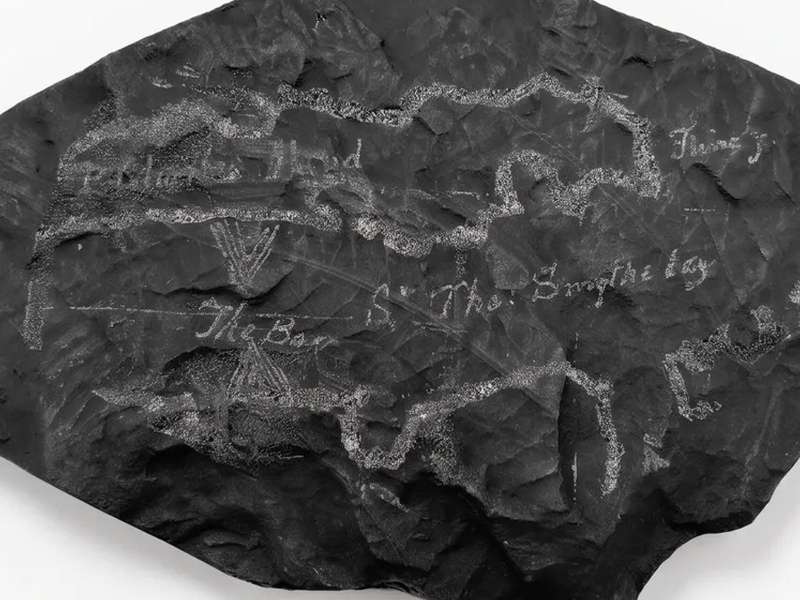 Maya Kramer, Table of Contents, 2026, Charcoal powder and binder, 17 &times; 12 &times; 1.8 cm | Courtesy Capsule Shanghai