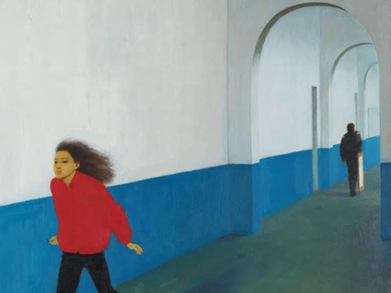 Wei Qimei, The Corridor of the Affiliated Middle School, 1990, Oil on canvas, 118 &times; 140cm, Collection of CAFA Art Museum | Courtesy &copy; Wei Qimei