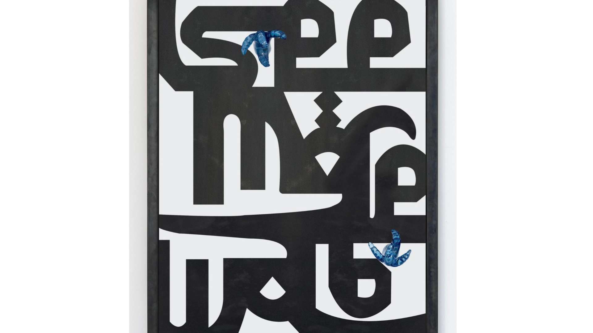 Slavs and Tatars, Astanah (Latin), 2025, Steel and glass, 105 &times; 75 &times; 18 cm | &copy; Slavs and Tatars | Courtesy The Third Line