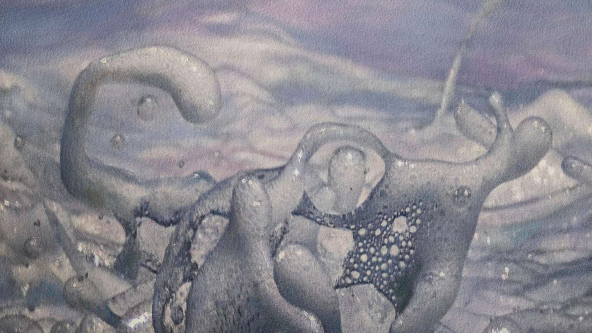 Davy Linggar, Ocean Dance # 4, 2025, Oil on photographic print, 30 &times; 40 cm | Courtesy Almine Rech Gallery