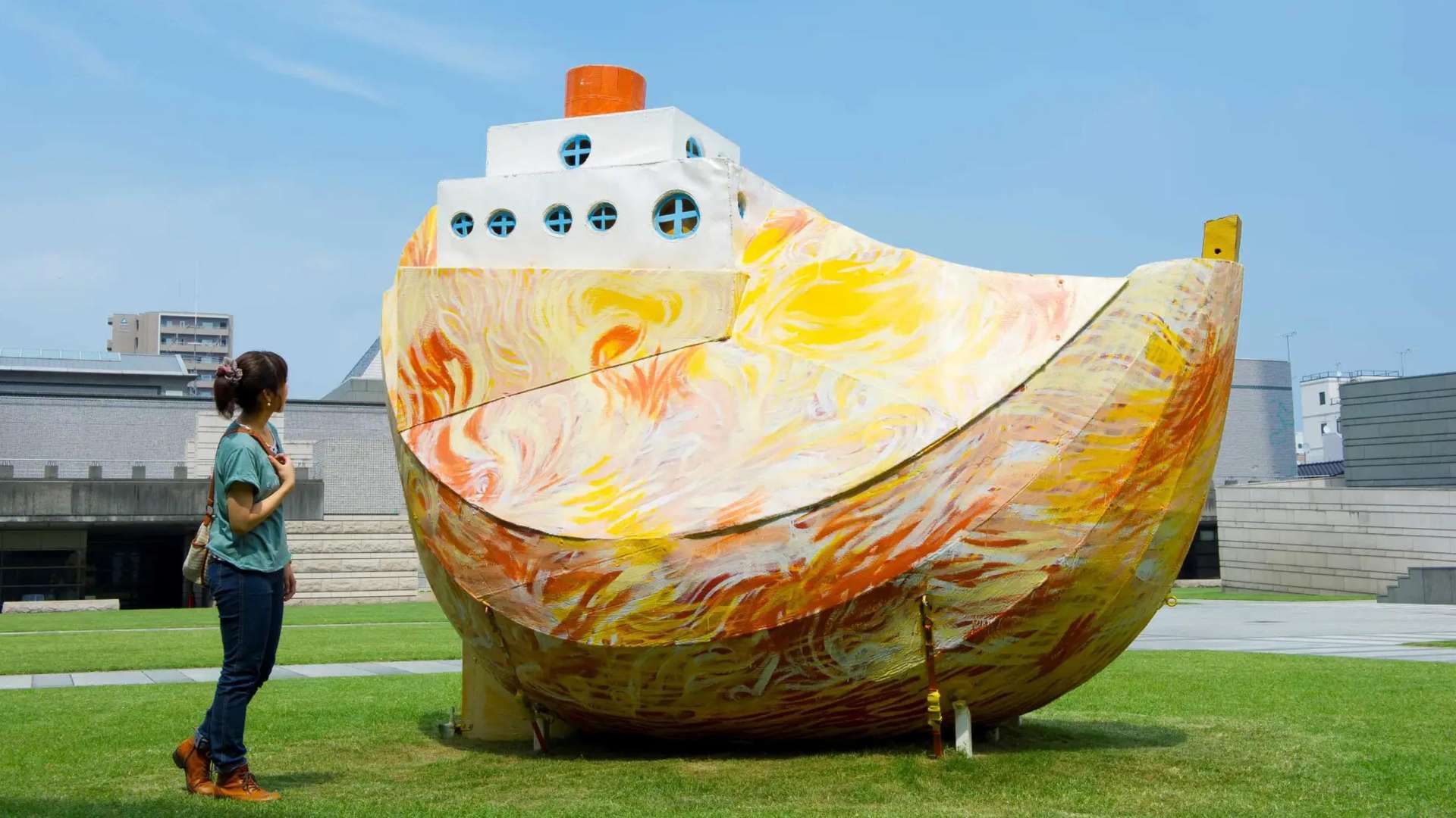 Katsuhiko Hibino, Seeds are the Ship Kanazawa-Maru, 2007, Installation view at the Mito Art Tower Plaza, 2011 | Photo: Ken Kato