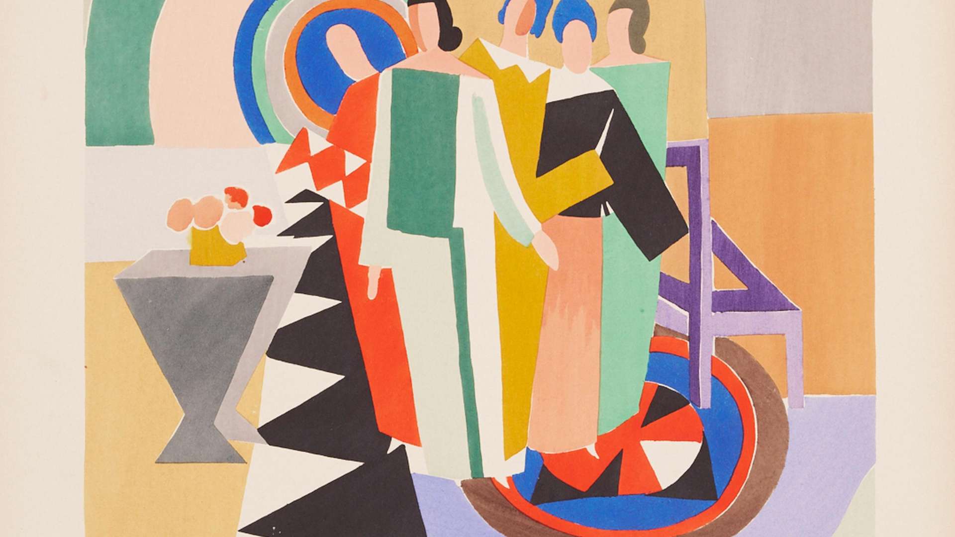 Illustration from Sonia Delaunay : ses peintures, ses objets, ses tissus simultan&eacute;s, ses modes, 1925 | Courtesy &copy; The Kyoto Costume Institute Digital Collection