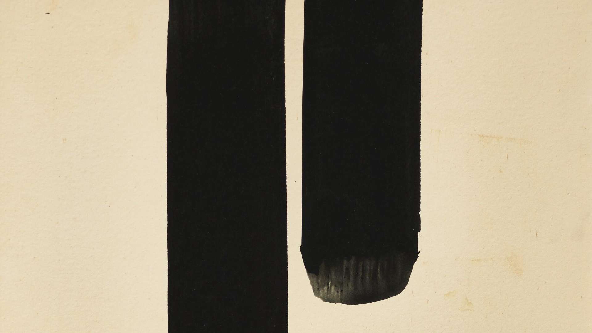 Pierre Soulages, 1977, Gouache on paper mounted on board, 76 &times; 56 cm, C.S. Collection | &copy; Adagp, Paris, 2025 | Photo: &copy; Vincent Cunill&egrave;re