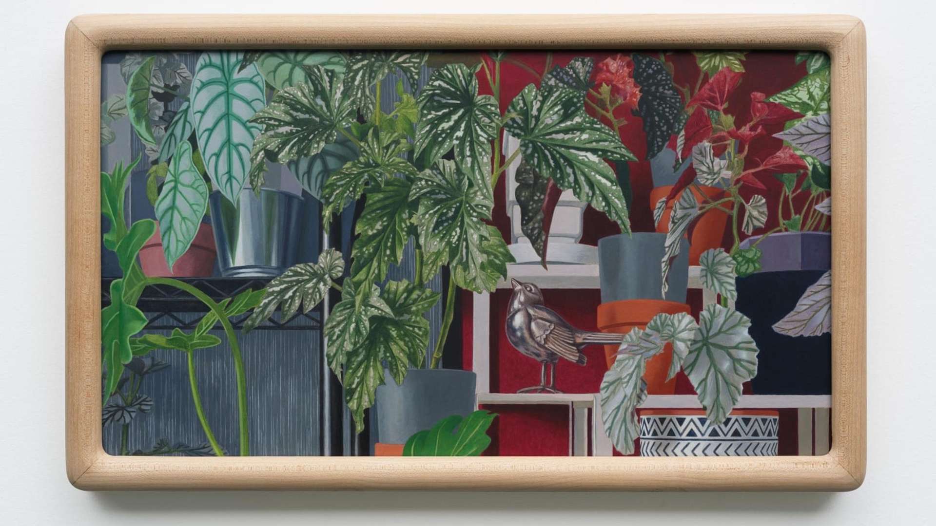 Gao Yuan, Plants in Yun's Room, 2023, Acrylic on paper, 24 &times; 42 cm / 27 &times; 44.5 cm | Courtesy Capsule Shanghai