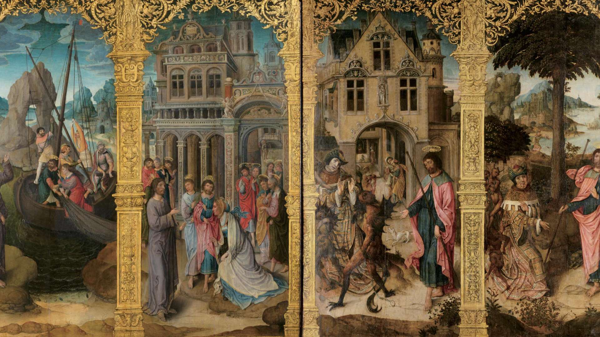 Anonymous, The Calling of James the Greater and John the Evangelist, 1525, Groening Museum, Brugge | Photo: Cedric Verhelst | Anonymous, The Life of St. James, National Museum of Western Art (Matsukata Collection)