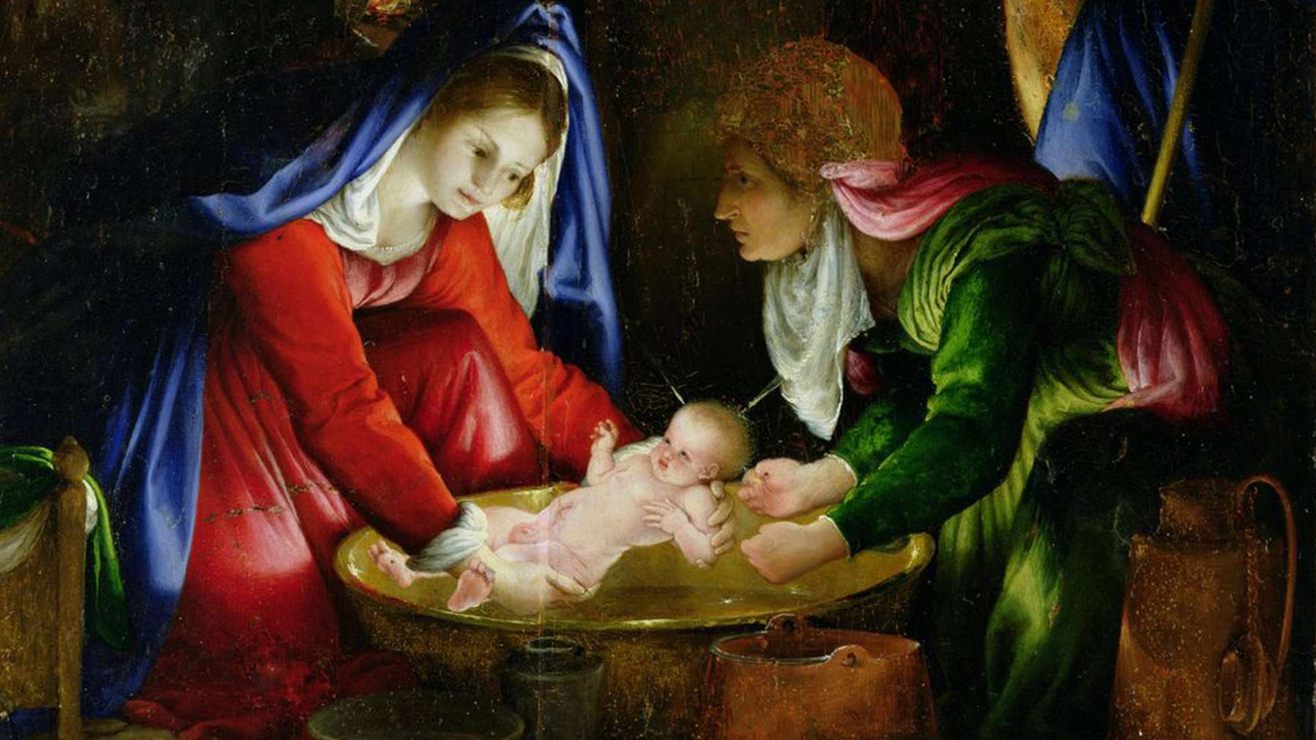 Lorenzo Lotto, Nativity, Signed and dated Lotus 1525, Oil on panel, 55.5 &times; 44.7 cm, Siena, Pinacoteca Nazionale