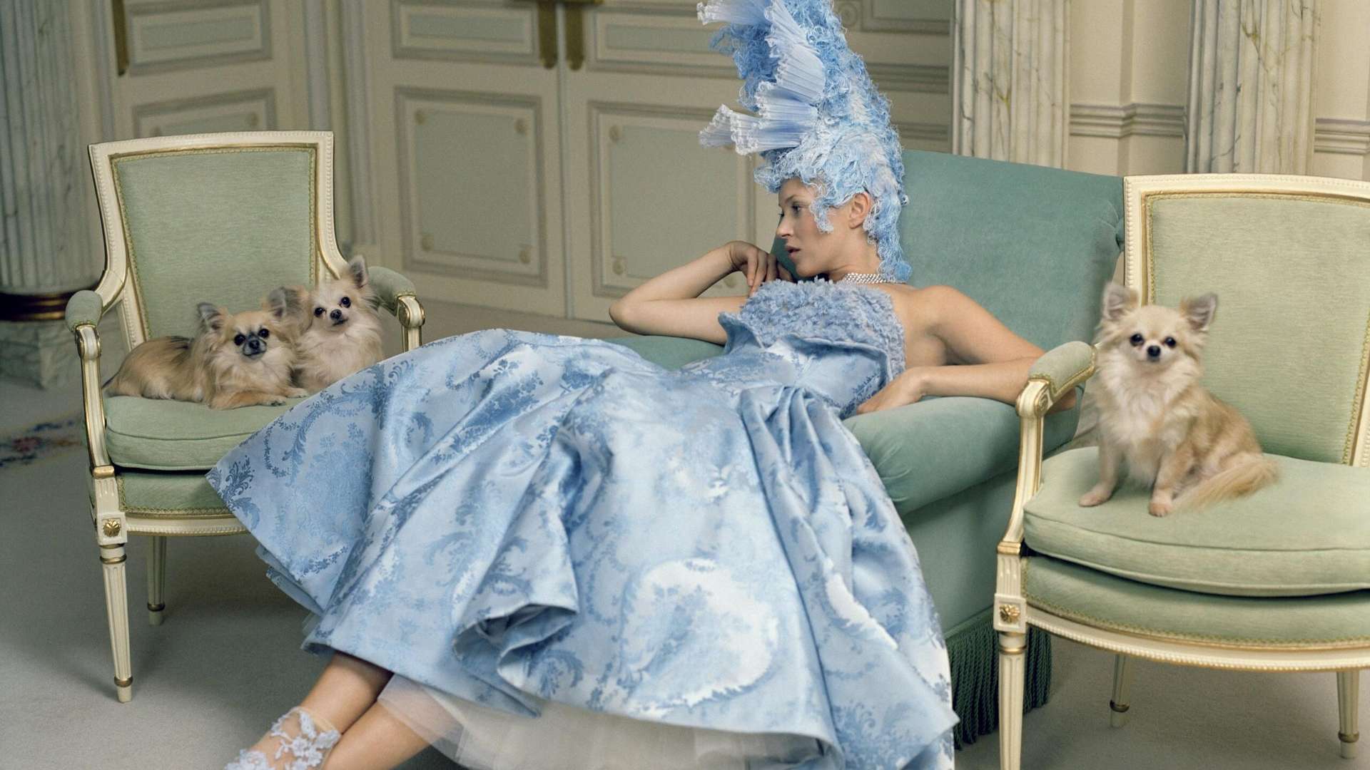 Kate Moss, Fashion: Sarah Burton for Alexander McQueen, Van Cleef & Arpels and Julian d'Ys, The Ritz, Paris 2012, Photographs of Kate Moss at the Paris Ritz for Vogue US April 2012 issue | &copy; Tim Walker | Courtesy &copy; V&a