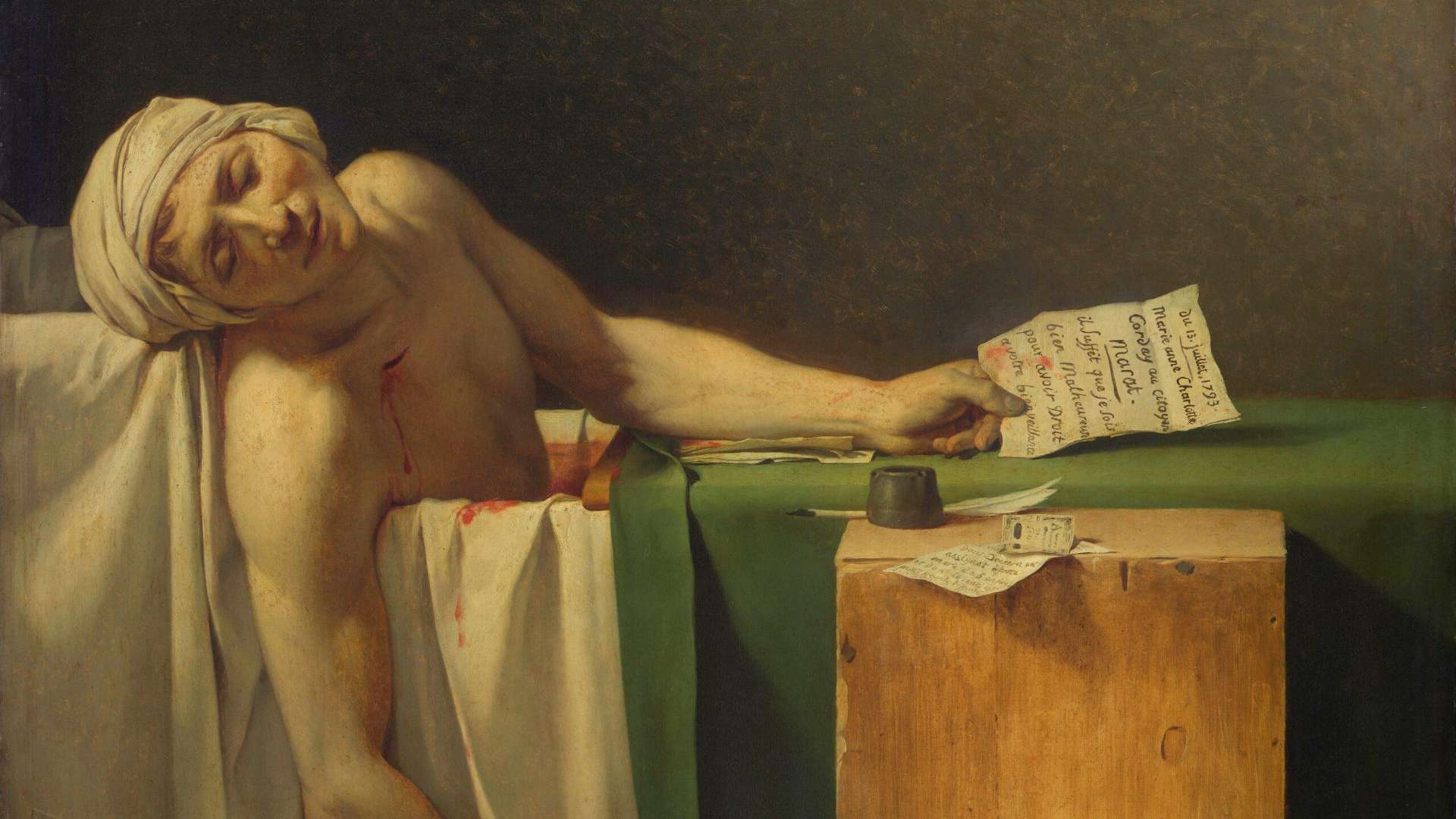Jacques-Louis David (1748 - 1825), La Mort de Marat, 1793, Royal Museums of Fine Arts of Belgium