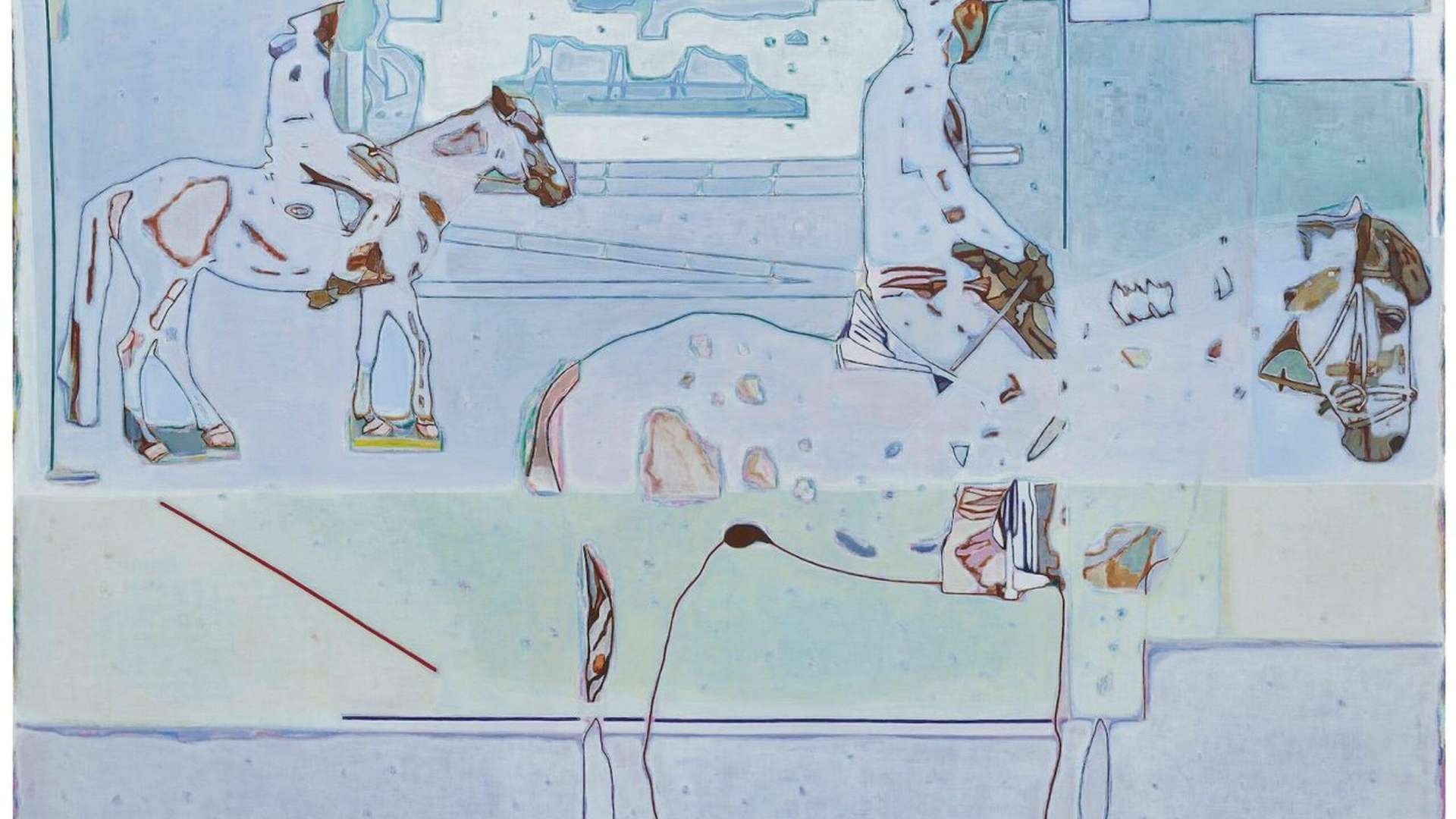 Tang Yongxiang, Two People Riding Horses, 2025, Oil on canvas | Courtesy Thank Shanghai