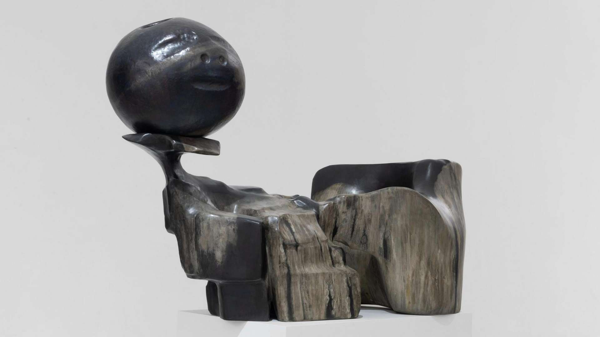 Han Dong, Elegy of the Ice Age No. 12 (Black Sun), 2022, Coloring bronze, 100 &times; 144 &times; 77 cm