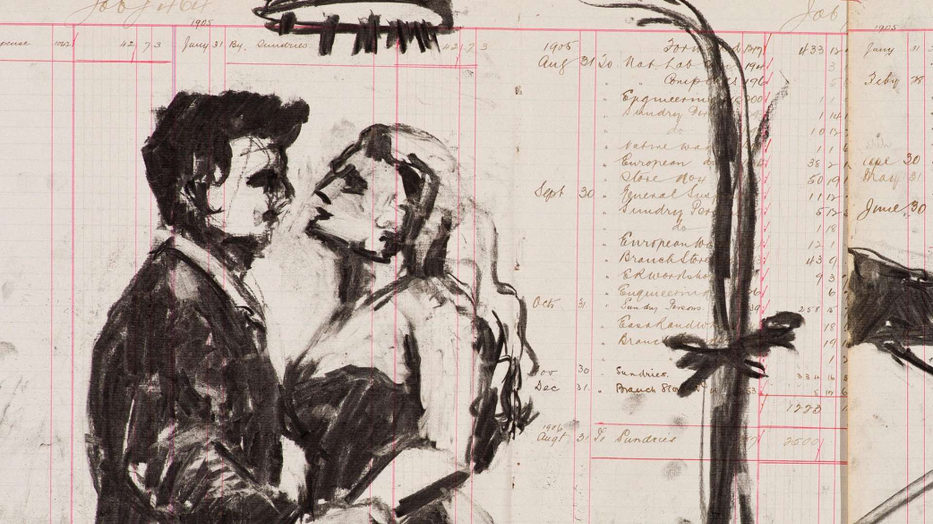 William Kentridge, Drawing for Triumphs and Laments (Bersagliere; La Dolce Vita), 2014 | Courtesy William Kentridge Studio and Galleria Lia Rumma Milano / Napoli