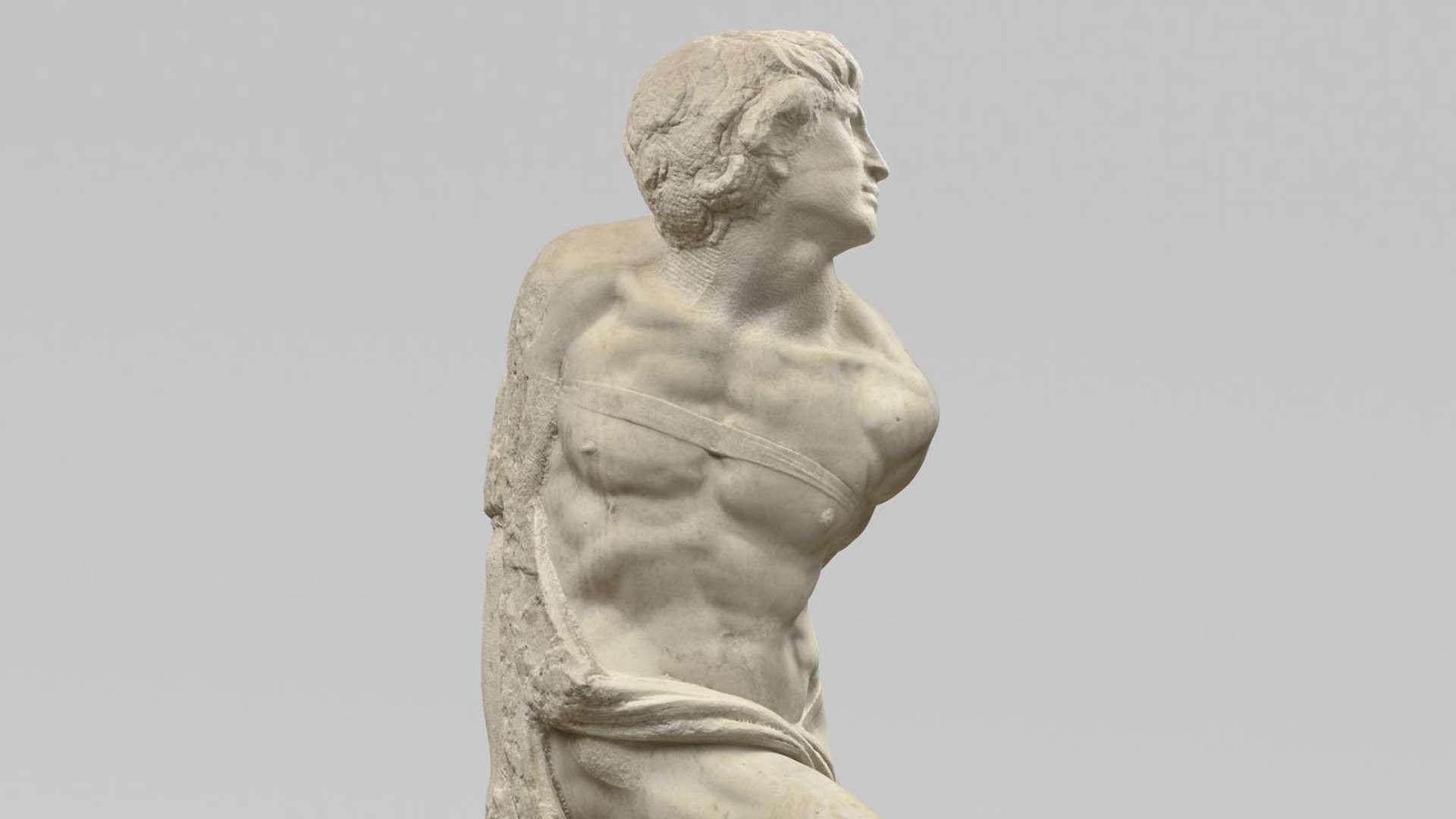 Michelangelo Buonarroti, Rebel Slave, 1513-1515 | Courtesy &copy; Mus&eacute;e du Louvre, Paris - Grand Palais Rmn | Photo: Herve Lewandowski
