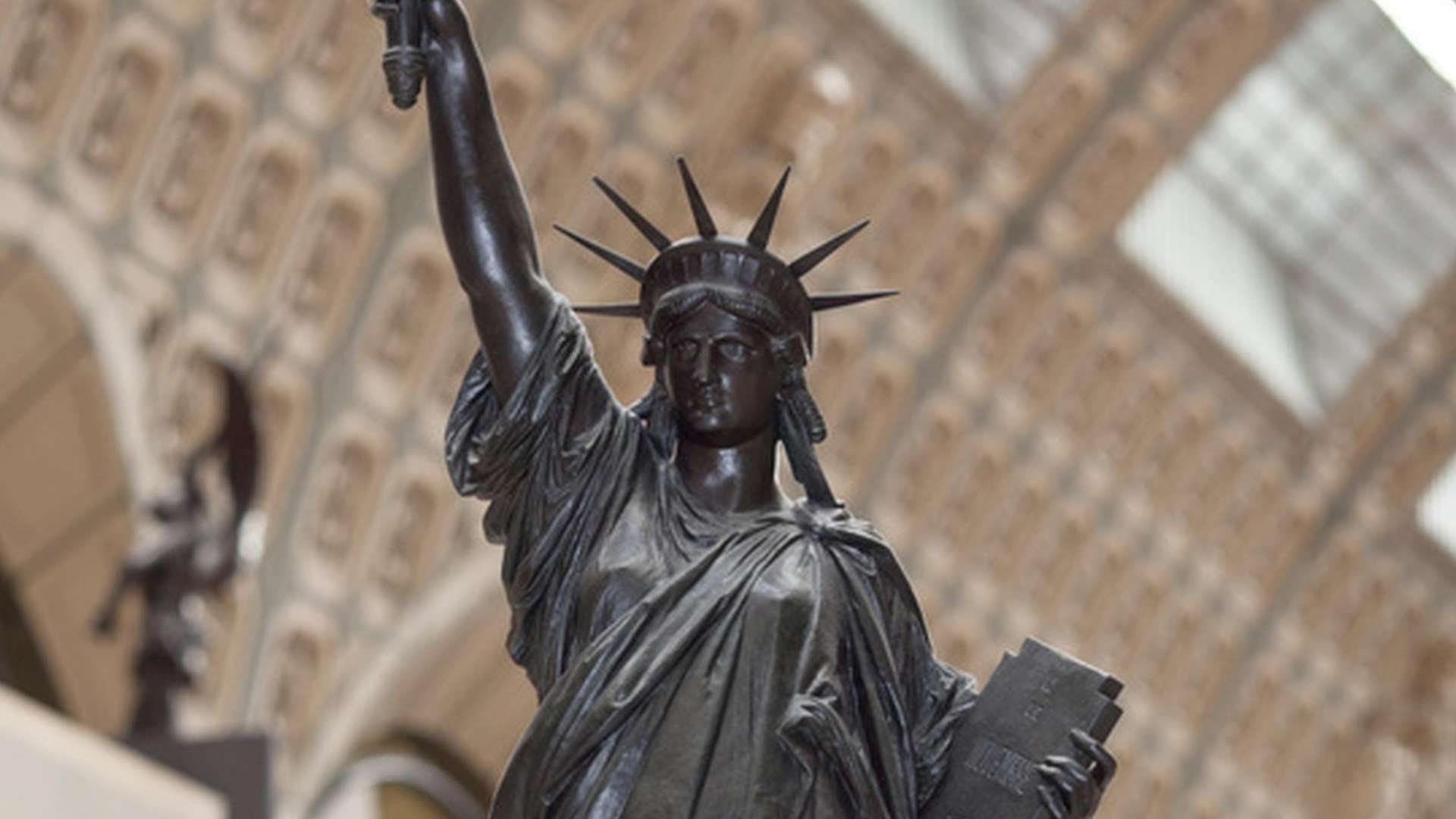 Fr&eacute;d&eacute;ric-Auguste Bartholdi, Libert&eacute;, 1889, Bronze statue on pedestal, 287 &times; 105 &times; 75 cm, Approximately 400 kg, Purchase, 1900 &copy; Mus&eacute;e d&rsquo;Orsay, Dist. RMN-Grand Palais / Patrice Schmidt