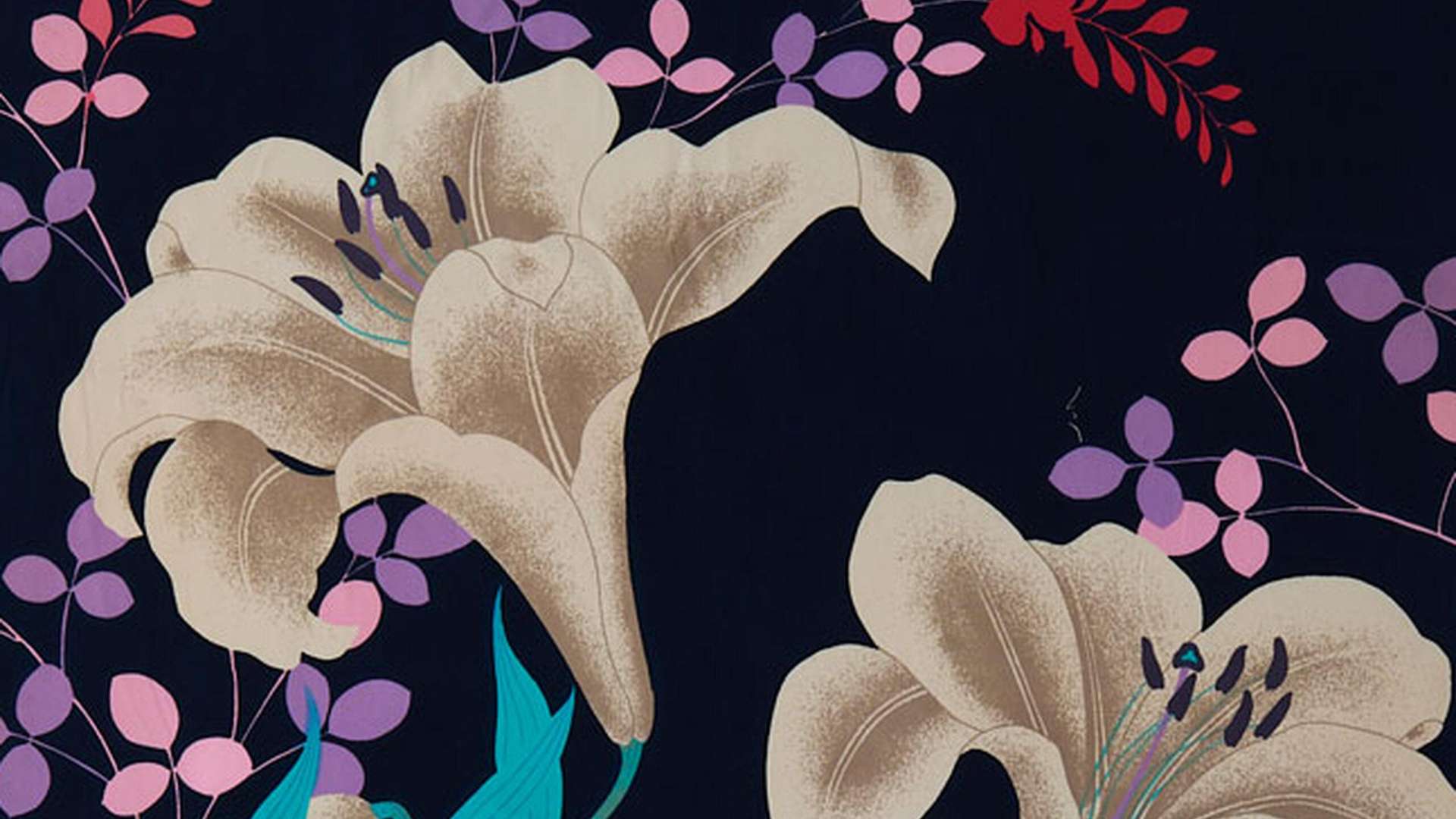 Ukon Textile Design House, Late Summer Blossom, Shiki Textile House, 1972 | &copy; Hanae Mori