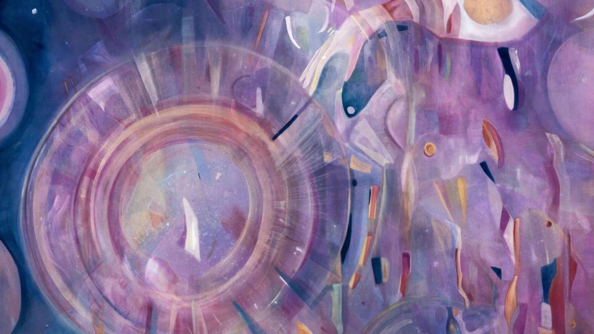 Mathilde Denize, Contours, 2026, Acrylic and watercolor on canvas, pigments, 130 &times; 162 cm | Courtesy Mathilde Denize and Perrotin | Photo: Tanguy Beurdeley