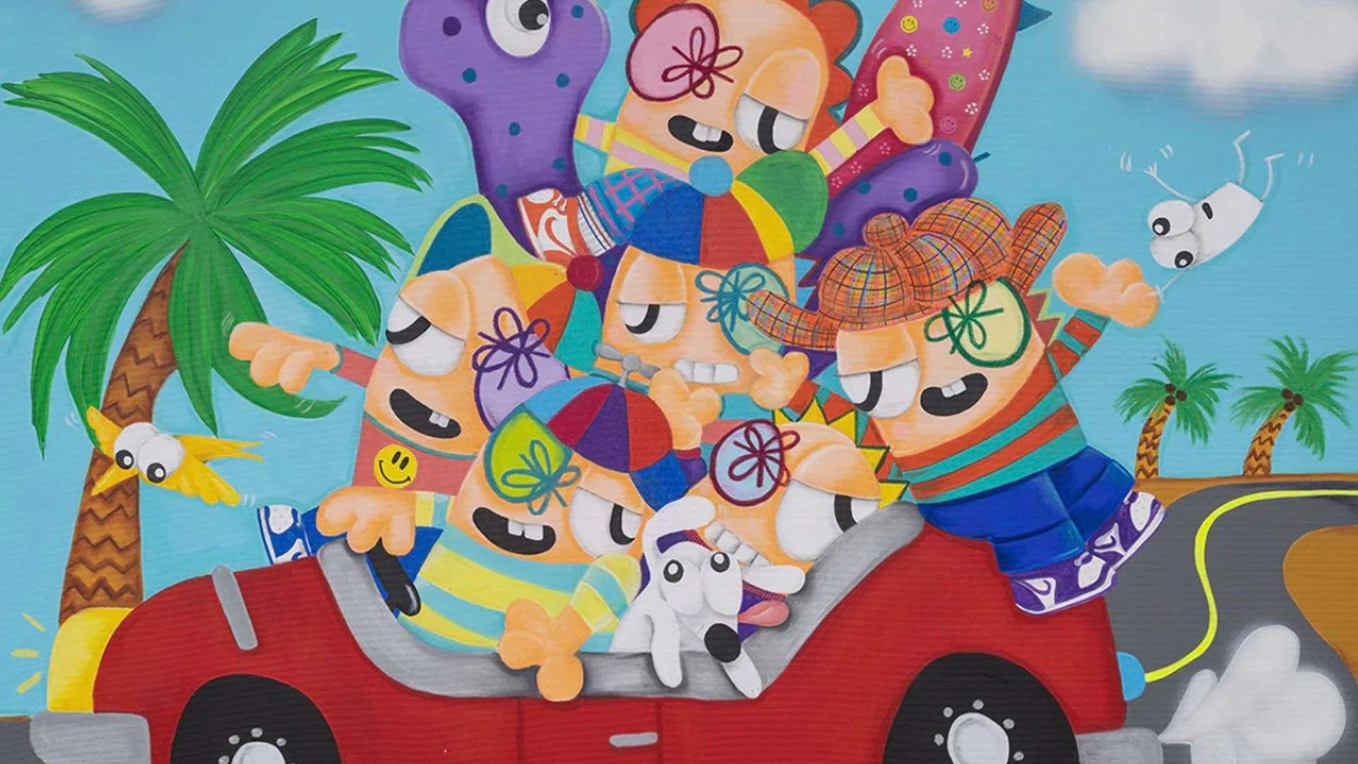 Debbi Reda, Let's go to the beach, 2022, Acrylic and oil stick on canvas, 114 &times; 130 &times; 4 cm | Courtesy Whitestone Gallery, Beijing