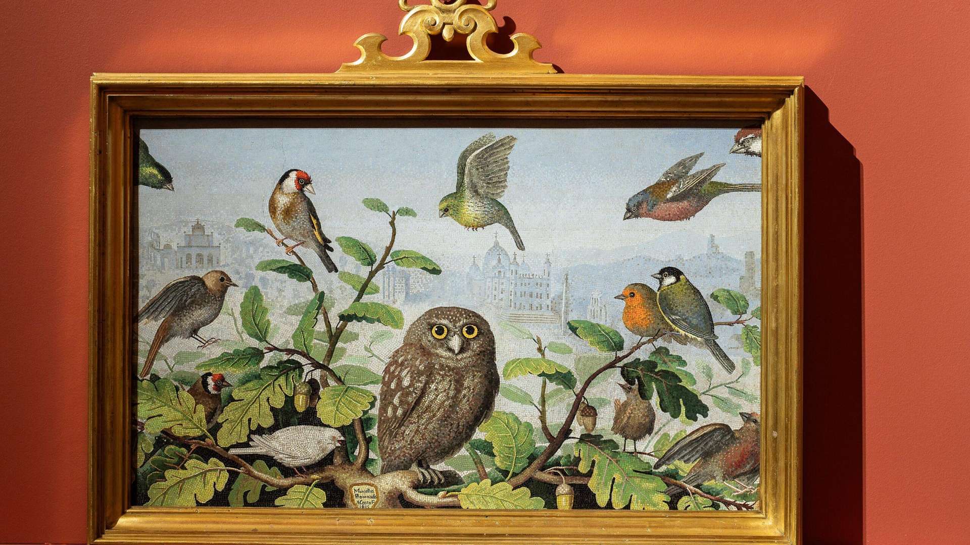 Marcello Provenzale, Owl and Other Birds, Mosaic, Gallerie degli Uffizi, Florence